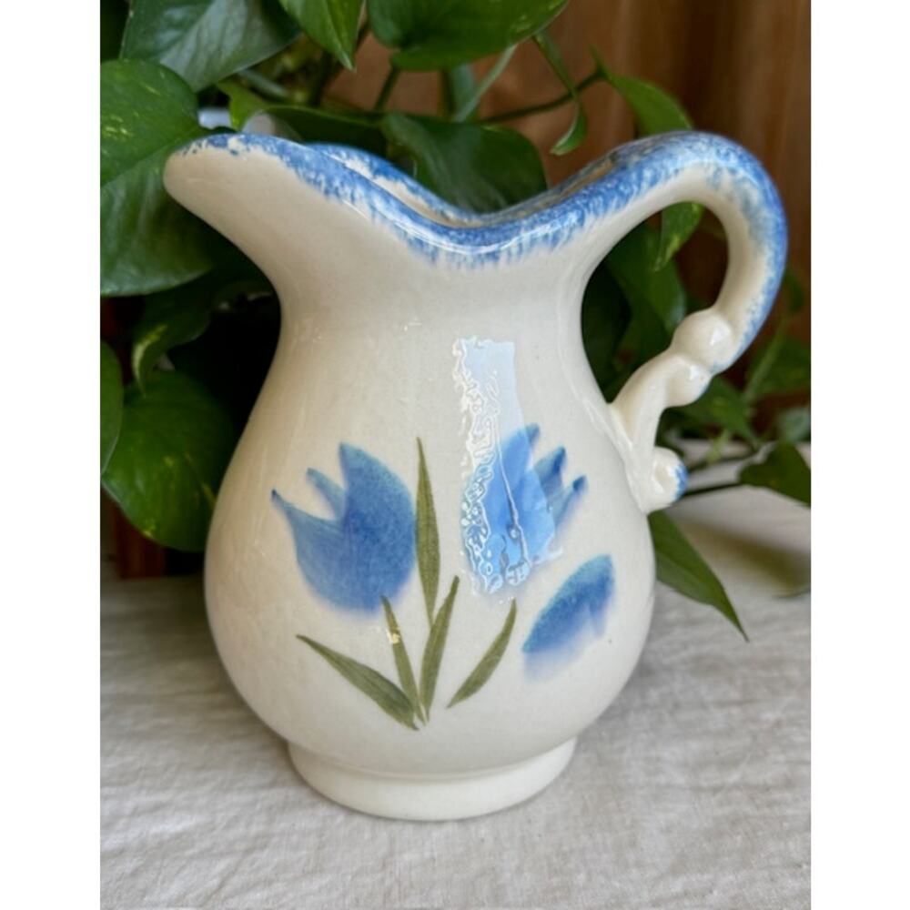 Hand Painted Pitcher Cottage Core Style - Picture 2 of 5